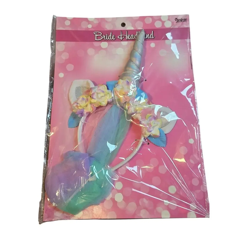 Unicorn Floral Crown Headband Cosplay Costume Bridal Dress Up Adults or Kids NEW